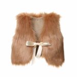 XBRECO Toddler Girl Faux Fur Vest Coat Winter Warm Waistcoat Outerwear (4-5 Years, Light Brown)