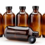 8-Ounce Amber Glass Bottles (6-Pack); Boston Round Bottles w/Polycone Phenolic Caps