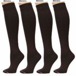 4 Pairs Dr. Motion Therapeutic Graduated Compression Women’s Knee-hi Socks… (Pack-Brown)