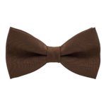 Classic Pre-Tied Bow Tie Formal Solid Tuxedo, by Bow Tie House (Small, Pecan Brown)