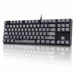 M87 Mac Layout Mechanical Keyboard, VELOCIFIRE 87-Key with Tactile Brown Switch, and LED White Backlit, 100% Compatible with Mac (Black)