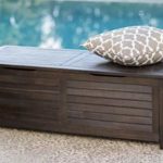Home Improvements Dark Brown Finish Wood 50 Gallon Deck Storage Box Outdoor Patio Storage Bench Seat Pool Storage