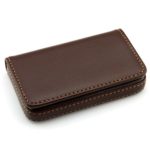 Partstock(TM) Flip Style Leather Business Name Card Wallet / Holder 25 Cards Case 4L x 2.8W inches with Magnetic Shut.(Brown)