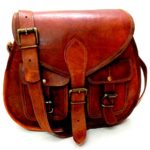 Firu-Handmade Women Vintage Style Genuine Brown Leather Crossbody Shoulder Bag Handmade Purse