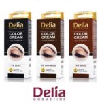 3 Count X DELIA HENNA / COLOR CREAM EYEBROW PROFESSIONAL TINT KIT SET – Black, Brown and Dark Brown