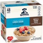 Quaker Instant Oatmeal, Lower Sugar, Maple & Brown Sugar, 48 Count