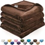 kawahome Brown King Flannel Fleece Luxury Blanket Super Soft Plush Microfiber Solid Cozy Fuzzy Blanket for Bed Lightweight Couch/Sofa Blanket (108 x 90 Inch)