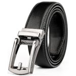 WERFORU Leather Ratchet Dress Belt for Men Perfect Fit Waist Size Up to 44″ with Automatic Buckle