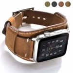 Coobes Compatible with Apple Watch Band 44mm 42mm Men Women Genuine Leather Compatible iWatch Bracelet Wristband Strap Compatible Apple Watch Series 4/3/2/1(Crazy Horse Cuff Brown)