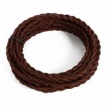 25ft Fabric Cloth Covered Lamp Twisted Wire,PRUNLLA Vintage 18/2 Industrial Electrical Cord,18-Gauge Antique Style for Retro Lamp,DIY Projects (Brown)