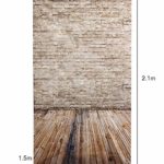 OMG_Shop 5x7ft Brick Wall Vinyl Photo Background Children photo studio Retro Photography Backdrops Wood Floor Light Brown