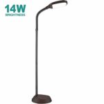 14W LED Floor Lamps with Reading Light Craft Lights Addlon Dimmable Adjustable Head Natural Daylight Standing Pole Light with Gooseneck for Living Room Sewing Bedroom Office (Havana Brown)