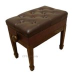 Adjustable Artist Piano Bench Stool in Walnut with Music Storage