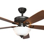 Hyperikon Ceiling Fan with Remote Control, 42-Inch Brown Ceiling Fan Indoor, Five Reversible Blades and Frosted Dome Light – Bulb Not Included