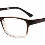 Firmoo Digital Gaming Computer Anti-Blue Ray Glasses,Classic Square TR Acetate Frame for Men/Women (Brown & Clear)