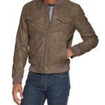Levi’s Men’s Faux Suede Lightweight Trucker Bomber Jacket, Mocha, Large