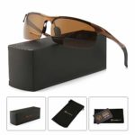 SUNGAIT Men’s HD Polarized Sunglasses for Driving Fishing Cycling Running Metal Frame UV400 (Brown Frame Brown Lens) 8177CKC
