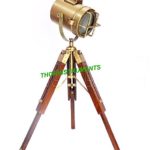 Antique Marine Small Desk Spotlight Maritime Brown Tripod Nautical Office Lamp