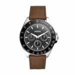 Fossil Men’s ‘Neale’ Quartz Stainless Steel and Leather Watch, Color:Brown (Model: BQ2294)