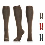 NEWZILL Compression Dress Sock (15-20mmHg) for Men & Women – Cotton Rich Comfortable Socks – BEST Stockings for Business Casual, Running, Medical, Athletic, Edema, Diabetic (L/XL, Brown)