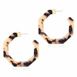 Acrylic Hoop Earrings Upgraded Geometric Resin Earrings Delicate Acetate Stud Dangle Earrings for Women Girls
