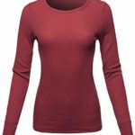 A2Y Women’s Basic Solid Long Sleeve Fitted Thermal Top Shirt (S-3XL)