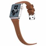 Moretek Compatible for Apple Watch 38mm Women Bands,Soft Silicone Replacement Band for iWatch 38MM Series 4 3 2 1 (Brown, 38MM/40MM)