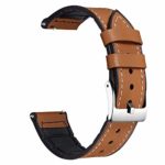 Adebena 22mm Quick Release Watch Band Soft Silicone Rubber Smart Watch Band Strap, Compatible for Samsung Gear S3 Frontier / S3 Classic/Moto 360 2 2nd Smart Watch (Light Brown)