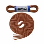 Round Waxed Shoelaces (2 pair) – for Oxford Shoes Round Dress Shoes Boots Leather Shoe Laces (32″ inches (81 cm), Light Brown)
