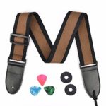 CLOUDMUSIC Cotton Guitar Strap For Acoustic Guitar Electric Bass Classic Cotton Country Style (Brown)