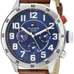Tommy Hilfiger Men’s 1791066 Stainless Steel Watch With Brown Leather Band