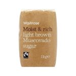Light Brown Muscovado Sugar Waitrose 1kg – Pack of 2
