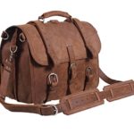 Polare Men’s Full Grain Leather Briefcase Shoulder Messenger Bag Fit 15.6” Laptop