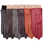 WARMEN Women’s Winter Warm Hairsheep Leather Gloves Touchscreen Texting Cashmere/wool Blend Lining (8 (X-Large), Brown)