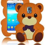 Bastex 3D Character Silicone Case for Samsung Galaxy S5 i9600 – Light Brown Teddy Bear with Bow