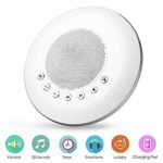 EliveBuy White Noise Sound Machine for Kids Adult, Baby Rest Night Light, with Memory and Timer Function 20 Soothing Music, Battery or USB Output Charger