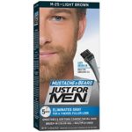 Just For Men Mustache and Beard Brush-In Color Gel, Light Brown