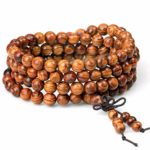 Wintefei Women Men 8mm Wooden Bead Buddhist Prayer Mala Necklace Bracelet Gift Jewelry