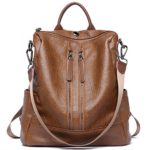 Women Backpack Purse Leather Fashion Travel Large Casual Covertible Ladies Shoulder Bag brown