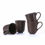 Coffee Mug Ceramic Cup – 10 Ounce Mug Set for Coffee, Tea, Cocoa, Milk, Set of 4, Iron Brown, LE TAUCI