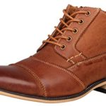Kunsto Men’s Genuine Leather Oxfords Dress Ankle Boots with Zipper