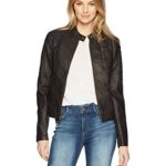 Levi’s Women’s Faux Leather Fashion Quilted Racer Jacket, Brown Large