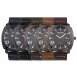 Top Plaza Mens Boys Wrist Watch Fashion Casual Leather Band Dress Analog Quartz Watch Outdoor Sport Unique Square Big Face Watches