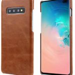 S10 Leather Case, Reginn Slim Fit Phone Cover [Wireless Charging Compatible] Genuine Leather Case for Samsung Galaxy S10 (Brown)
