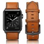 SWEES Leather Band Compatible Apple Watch 42mm 44mm, Genuine Leather Retro Vintage Wristband Compatible iWatch Apple Watch Series 4, Series 3, Series 2, Series 1, Sports & Edition Men, Orange