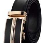 Leather Belts for Men’s Ratchet Dress Belt Black Brown with Automatic Buckle