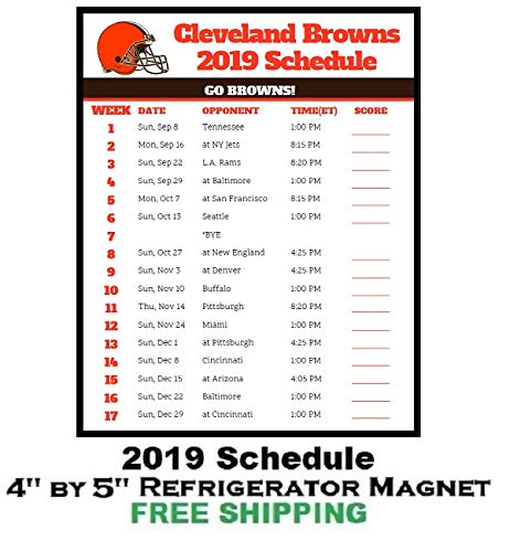 Cleveland Browns NFL Football 2019 Schedule and Scores Refrigerator ...