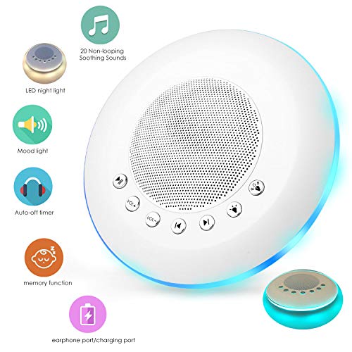 White Noise Sound Machine for Sleeping, 20 Non-Looping Soothing Sounds ...