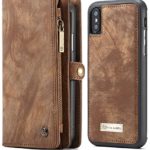 iPhone XS Case Wallet, iPhone X Detachable Slim Cover, XRPow Premium Leather Folio Magnetic Wallet Protection Card Slot Holder Removable Back Shell Carrying Cover for Apple iPhone X / XS 5.8INCH BROWN