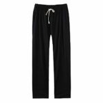 WUAI Men’s Casual Pants Outdoors Loose Fit Sports Running Sweatpants Baggy Jogger Dancing Trousers (Black,US Size S = Tag M)